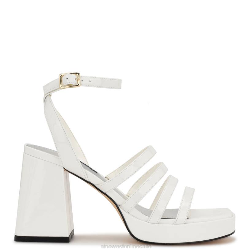 Nine West sandalias teriss con plataforma y tiras 2Z2T279 patente blanca Nine West chile outlet