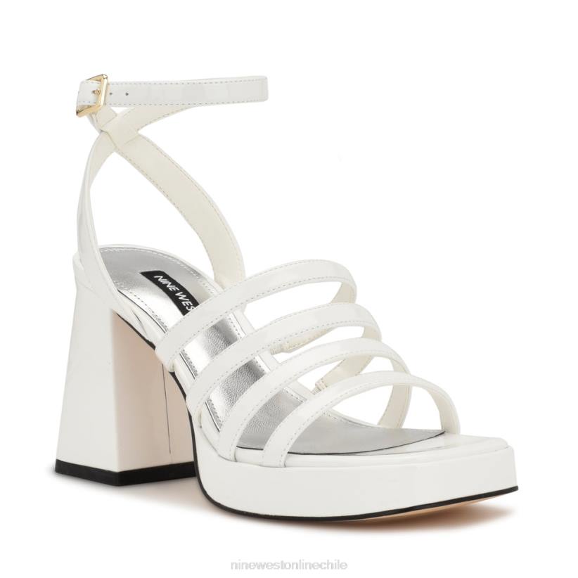 Nine West sandalias teriss con plataforma y tiras 2Z2T279 patente blanca Nine West chile outlet