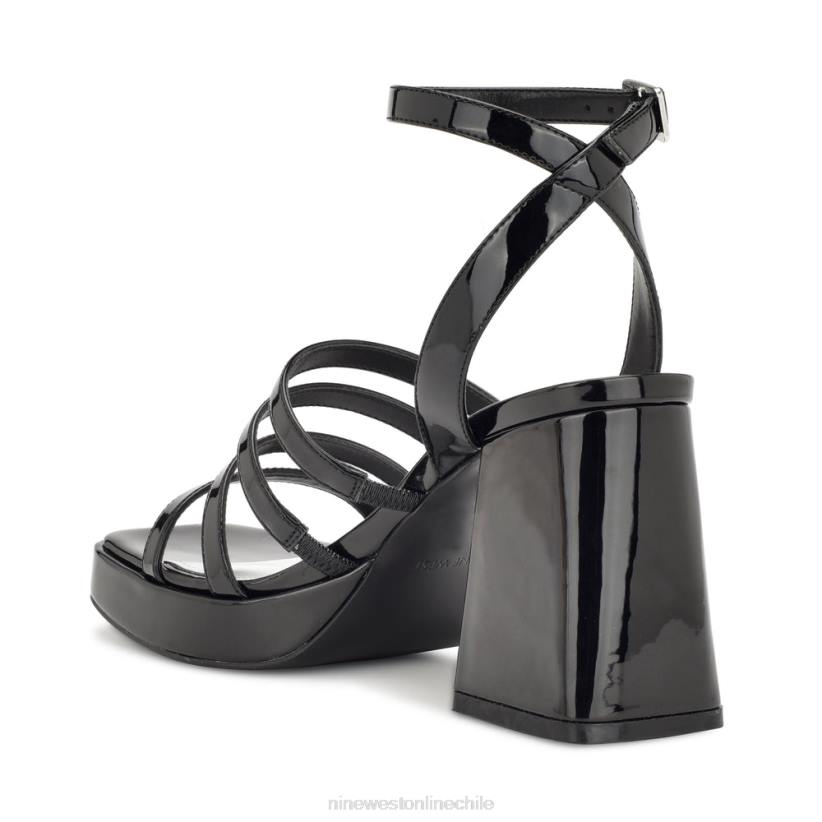 Nine West sandalias teriss con plataforma y tiras 2Z2T282 charol negro Nine West sandals