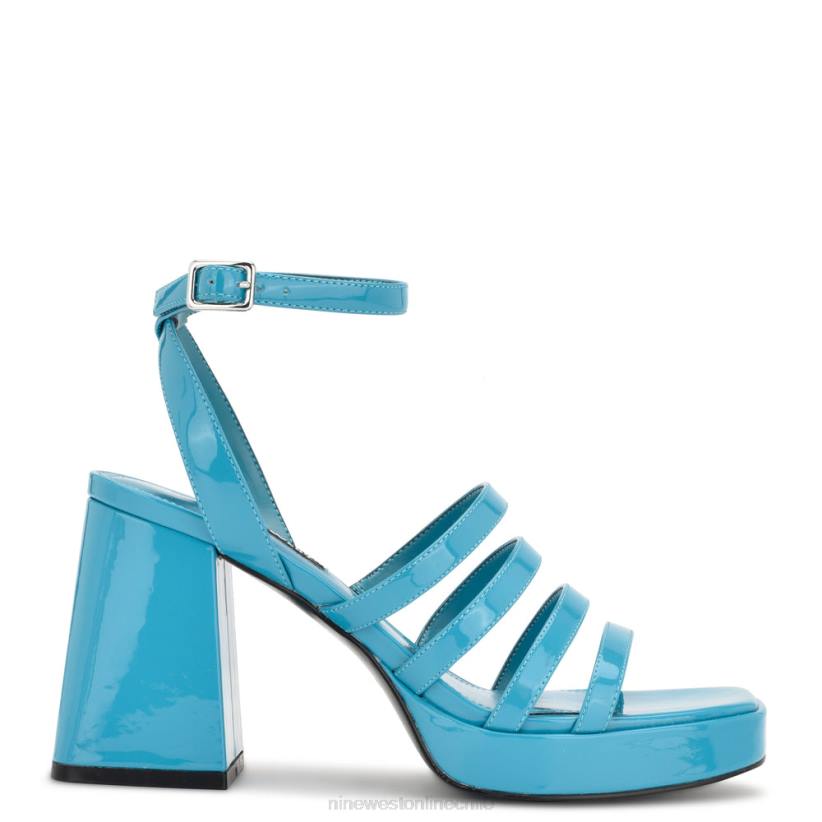 Nine West sandalias teriss con plataforma y tiras 2Z2T283 charol azul agua Nine West zapatillas chile