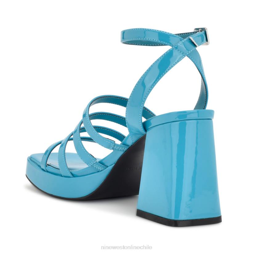 Nine West sandalias teriss con plataforma y tiras 2Z2T283 charol azul agua Nine West zapatillas chile