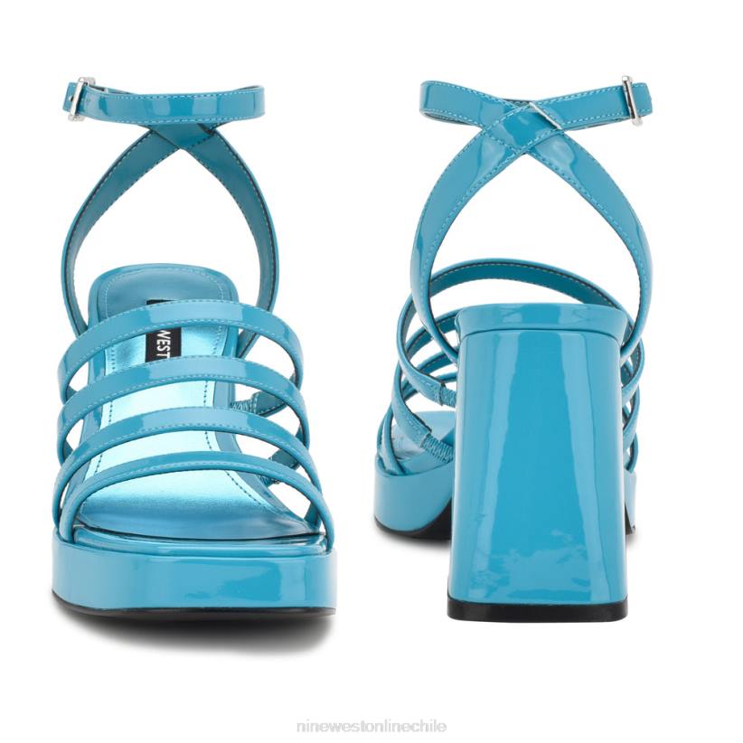 Nine West sandalias teriss con plataforma y tiras 2Z2T283 charol azul agua Nine West zapatillas chile