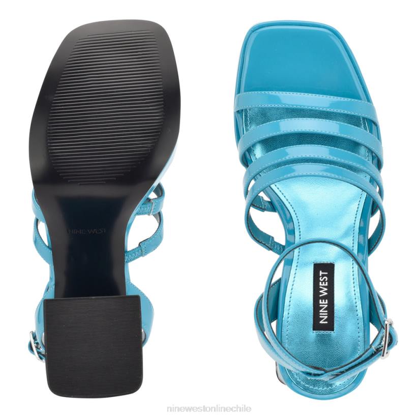 Nine West sandalias teriss con plataforma y tiras 2Z2T283 charol azul agua Nine West zapatillas chile