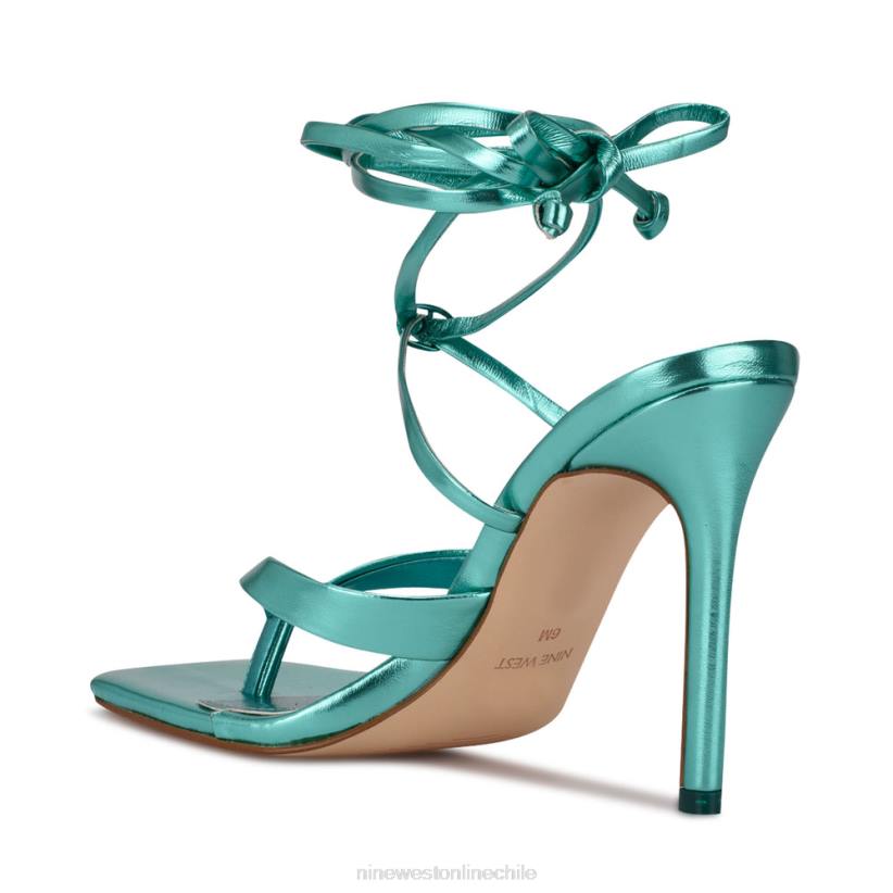 Nine West sandalias terrie de tacón cruzadas en el tobillo 2Z2T582 turquesa metalizado Nine West sandals
