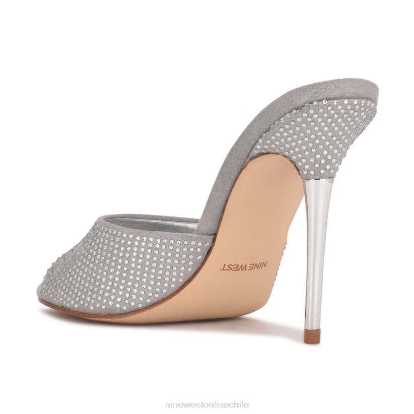 Nine West sandalias tipo chancla con tacón divas 2Z2T405 gamuza gris brillante Nine West chile outlet