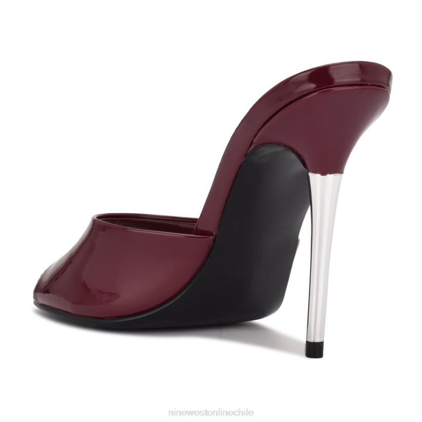 Nine West sandalias tipo chancla con tacón divas 2Z2T475 patente de ciruela oscura Nine West zapatillas chile