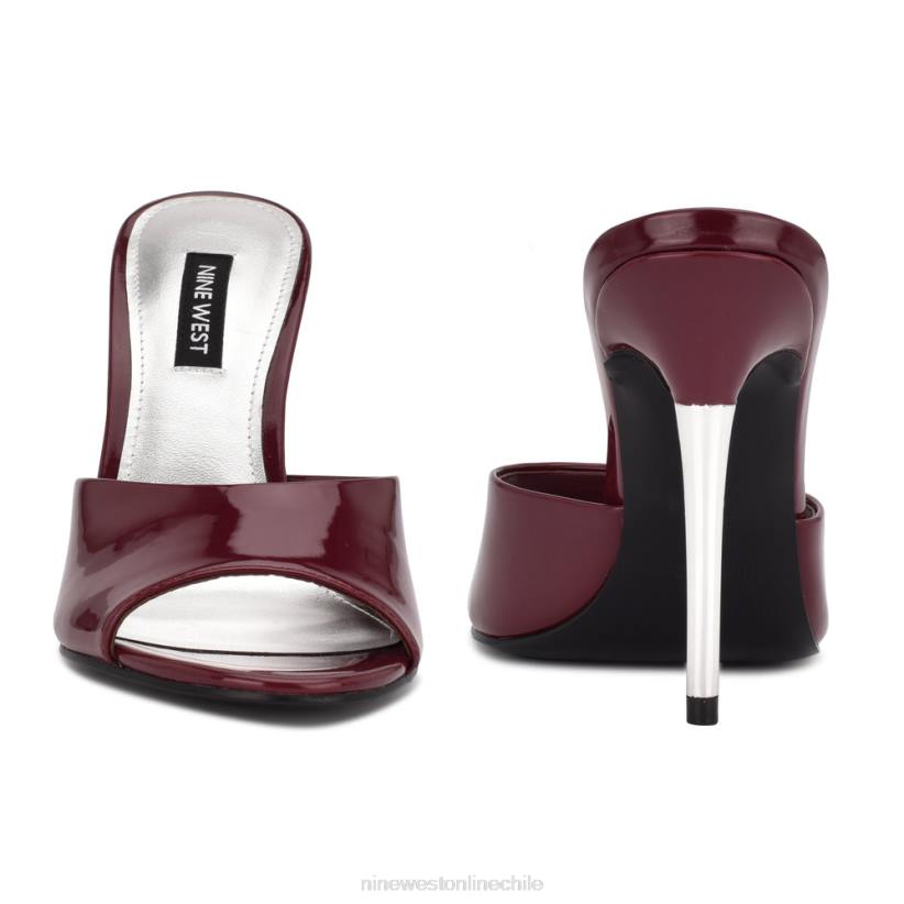 Nine West sandalias tipo chancla con tacón divas 2Z2T475 patente de ciruela oscura Nine West zapatillas chile