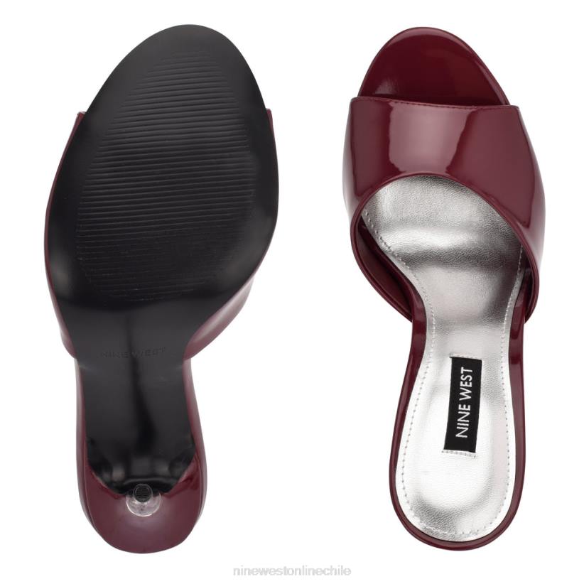 Nine West sandalias tipo chancla con tacón divas 2Z2T475 patente de ciruela oscura Nine West zapatillas chile