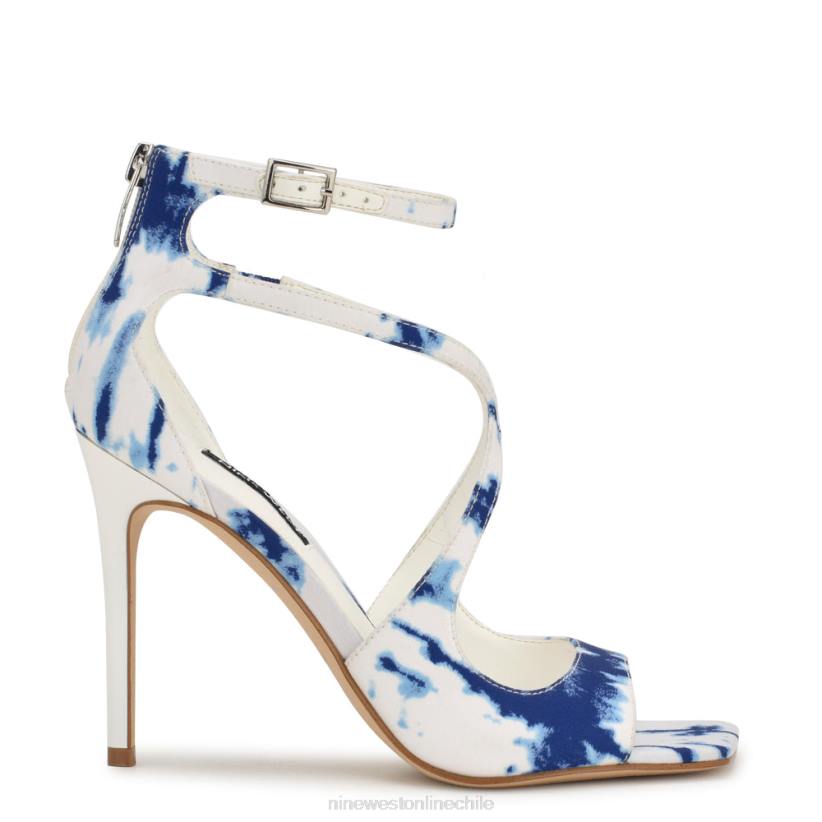Nine West sandalias tulah con tira en el tobillo 2Z2T168 teñido anudado azul blanco Nine West sandals