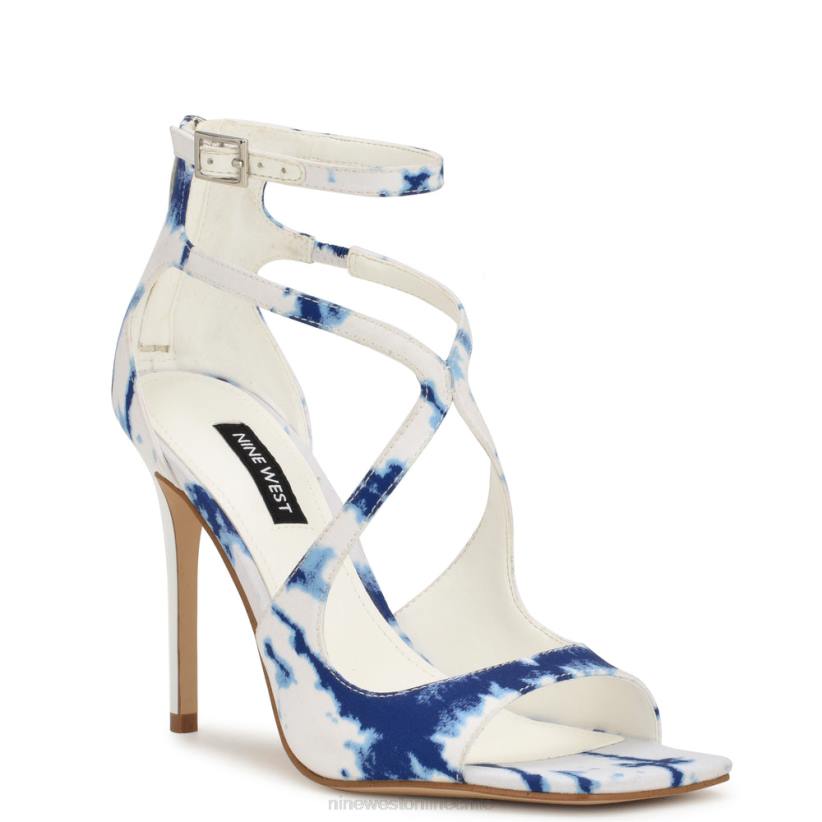 Nine West sandalias tulah con tira en el tobillo 2Z2T168 teñido anudado azul blanco Nine West sandals