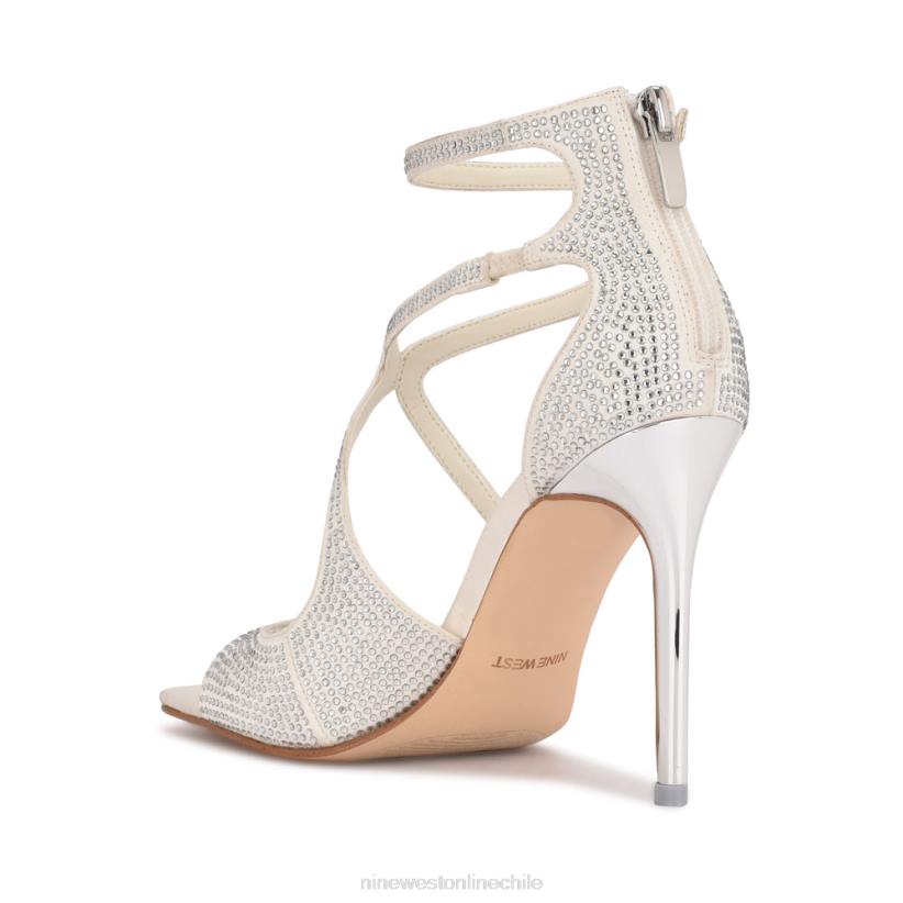 Nine West sandalias tulah con tira en el tobillo 2Z2T468 satén blanco Nine West sandals