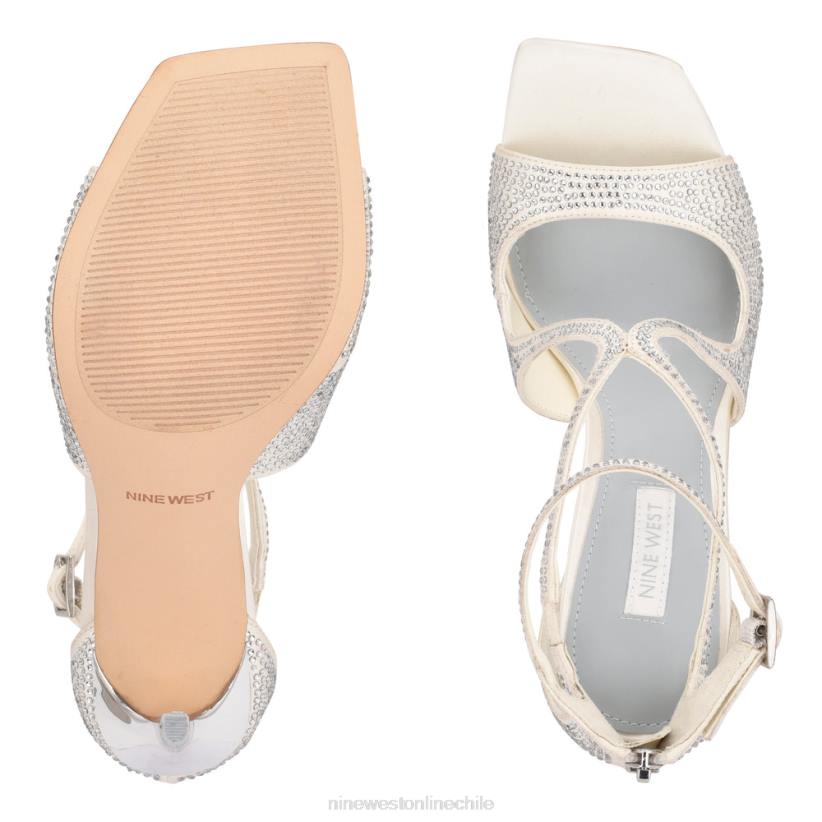 Nine West sandalias tulah con tira en el tobillo 2Z2T468 satén blanco Nine West sandals