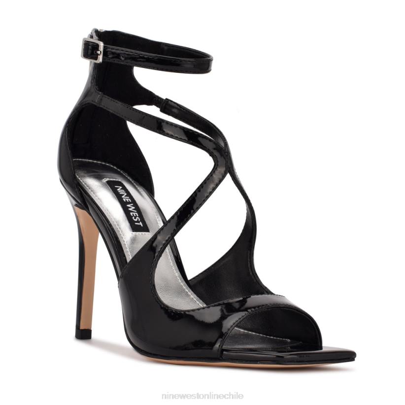 Nine West sandalias tulah con tira en el tobillo 2Z2T498 charol negro Nine West sandals