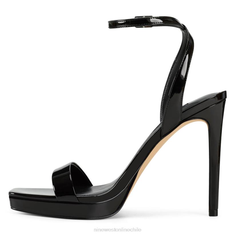 Nine West sandalias zadie con tira en el tobillo 2Z2T1842 charol negro Nine West sandals
