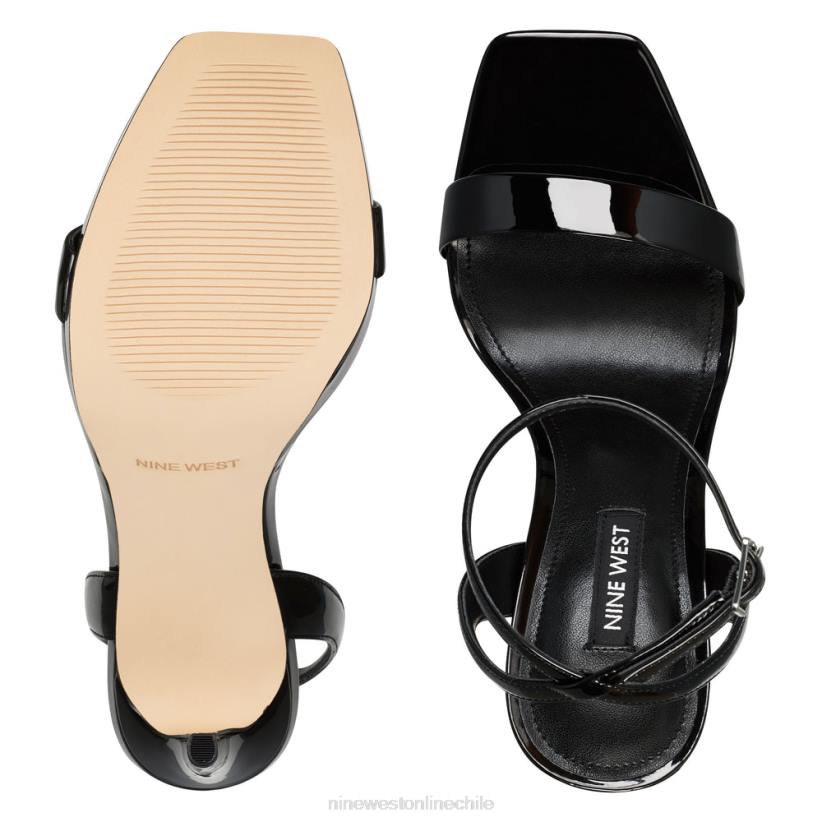 Nine West sandalias zadie con tira en el tobillo 2Z2T1842 charol negro Nine West sandals