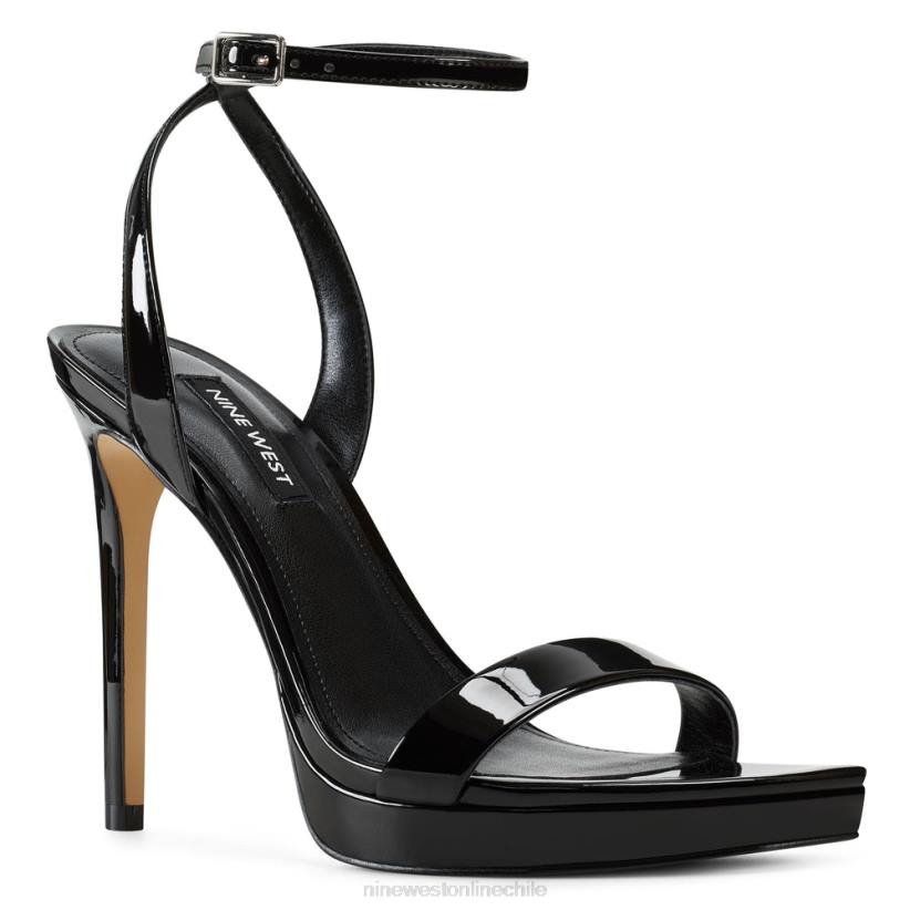 Nine West sandalias zadie con tira en el tobillo 2Z2T436 charol negro Nine West cartera negra