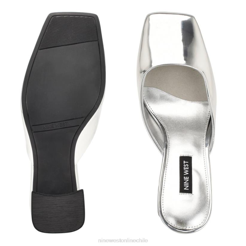 Nine West chanclas de tacón Yogi 2Z2T690 espejo plateado metalizado Nine West sandals