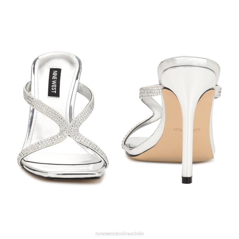 Nine West sandalias con tacón retorcido 2Z2T1793 plata metalizada Nine West shoes