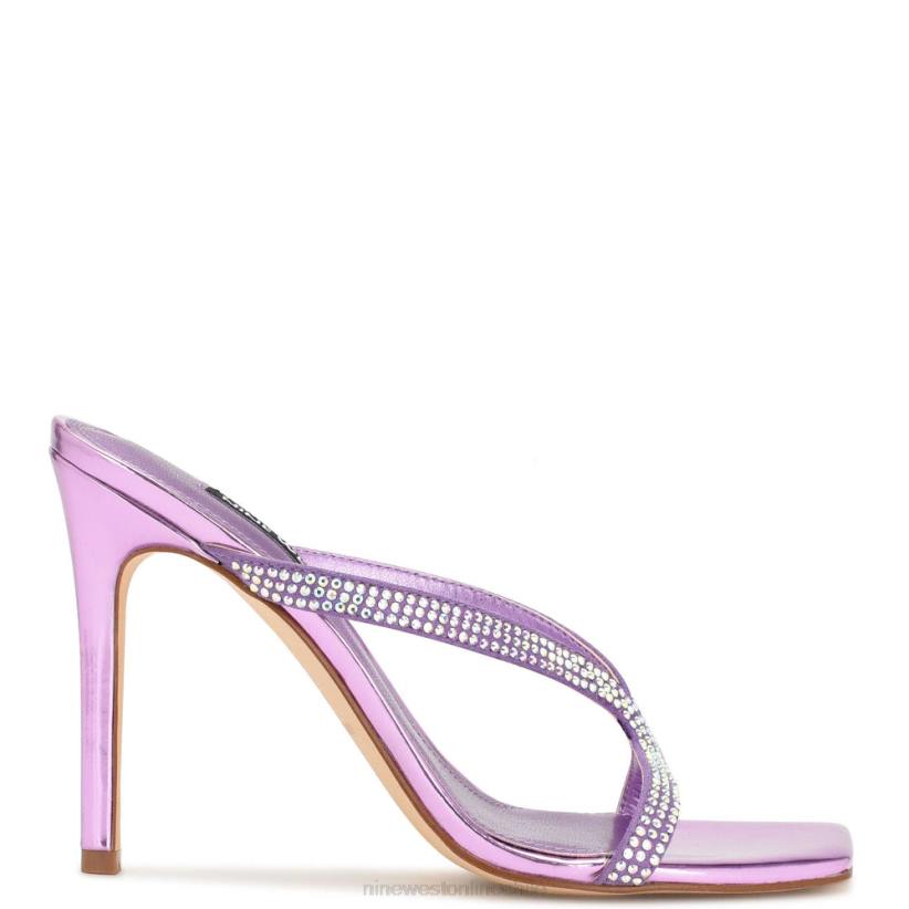 Nine West sandalias con tacón retorcido 2Z2T1794 morado metalico Nine West sandals
