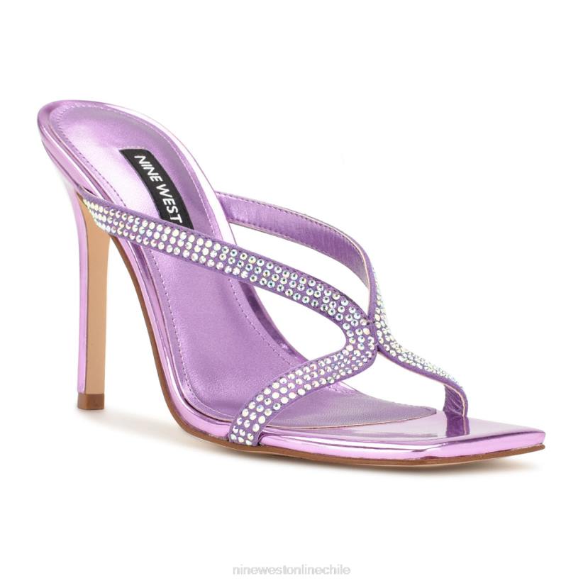 Nine West sandalias con tacón retorcido 2Z2T1794 morado metalico Nine West sandals