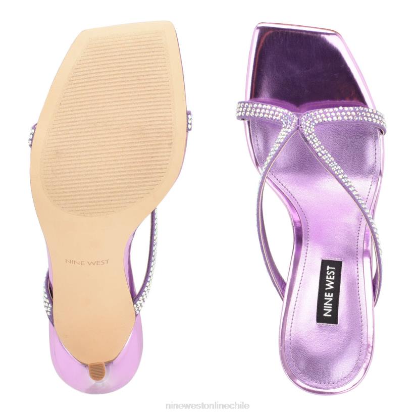 Nine West sandalias con tacón retorcido 2Z2T1794 morado metalico Nine West sandals