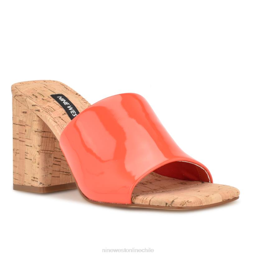 Nine West sandalias con tacón teice 2Z2T669 charol naranja Nine West chile outlet