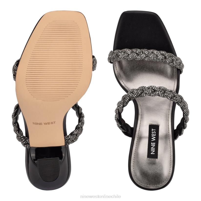 Nine West sandalias con tacón y cremallera 2Z2T1809 cristal negro Nine West chile outlet