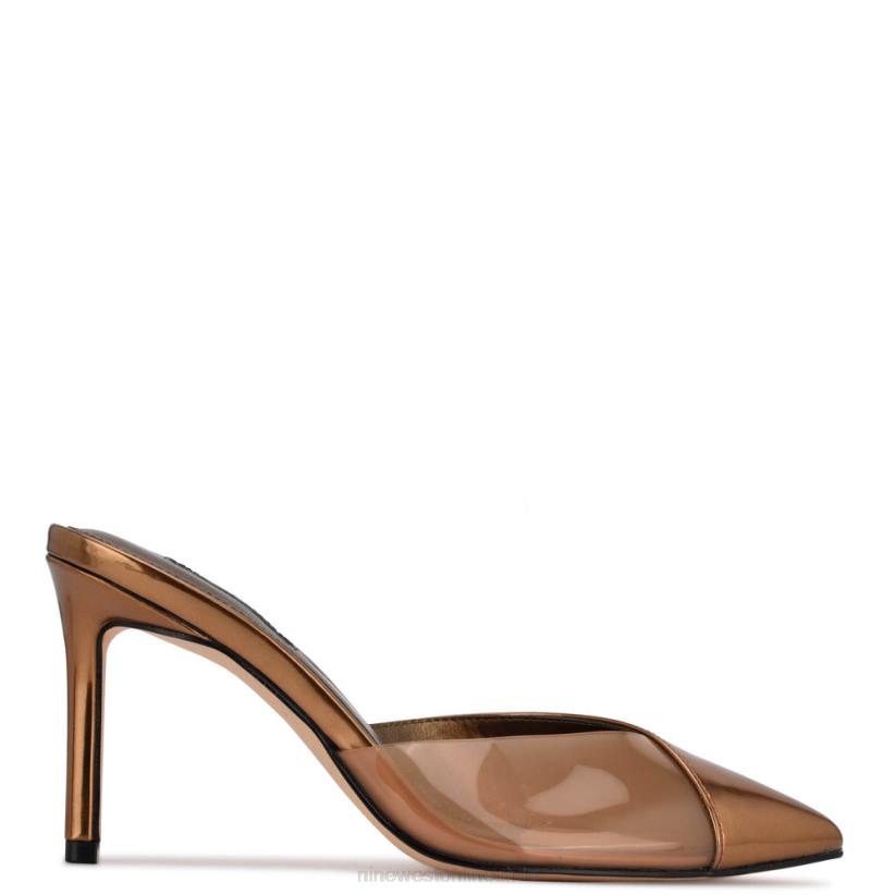 Nine West sandalias de tacón ellia 2Z2T706 espejo de bronce metálico Nine West cartera negra