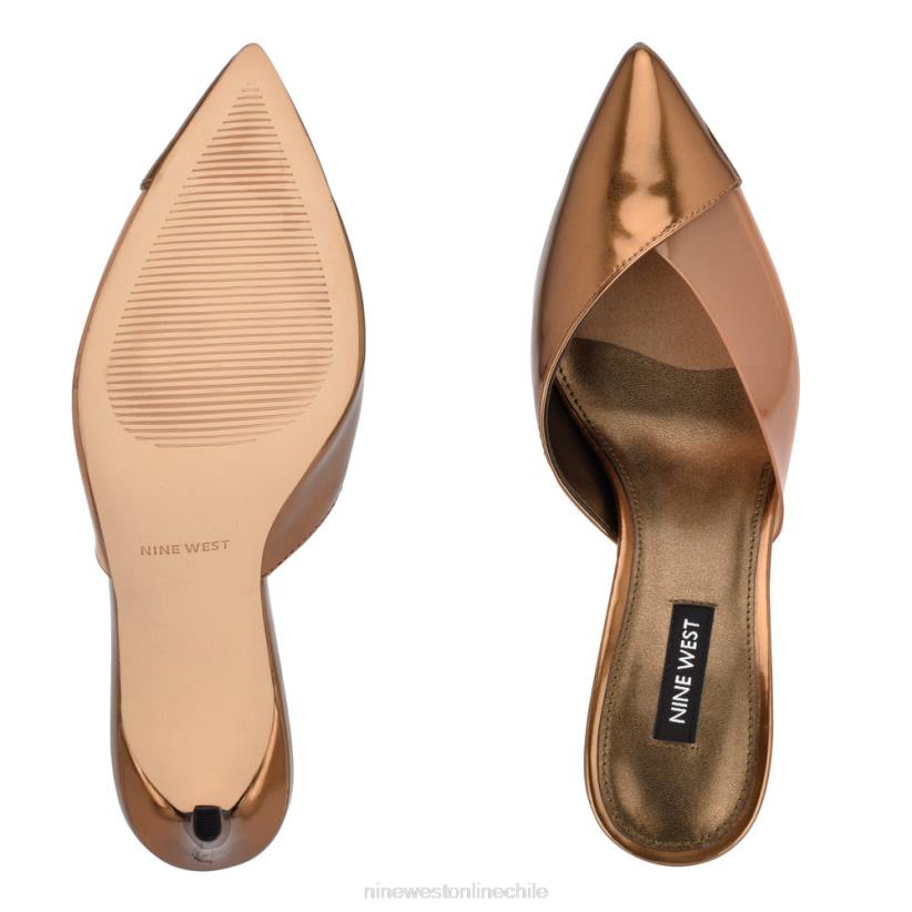 Nine West sandalias de tacón ellia 2Z2T706 espejo de bronce metálico Nine West cartera negra