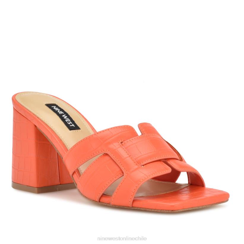 Nine West sandalias de tacón kaelyn 2Z2T2081 cocodrilo naranja Nine West shoes