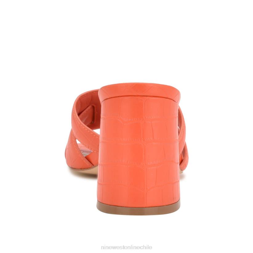 Nine West sandalias de tacón kaelyn 2Z2T2081 cocodrilo naranja Nine West shoes