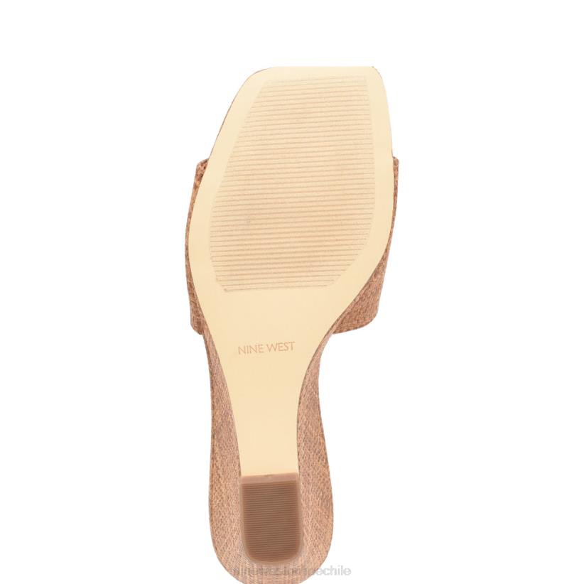Nine West sandalias kerina con cuña 2Z2T657 rafia marrón Nine West chile outlet