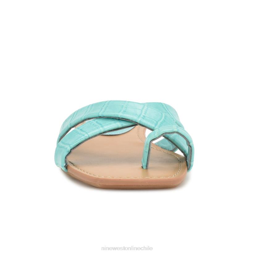 Nine West sandalias planas con lunares 2Z2T1076 cocodrilo en relieve azul agua Nine West chile carteras