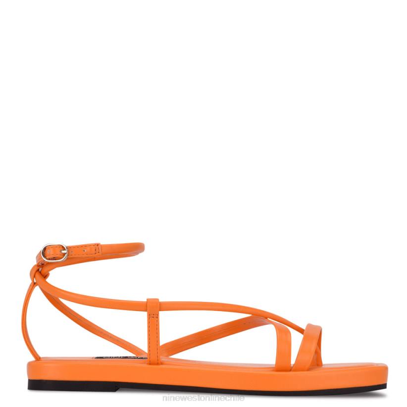 Nine West sandalias planas con tiras waren 2Z2T120 naranja vivo Nine West sandals