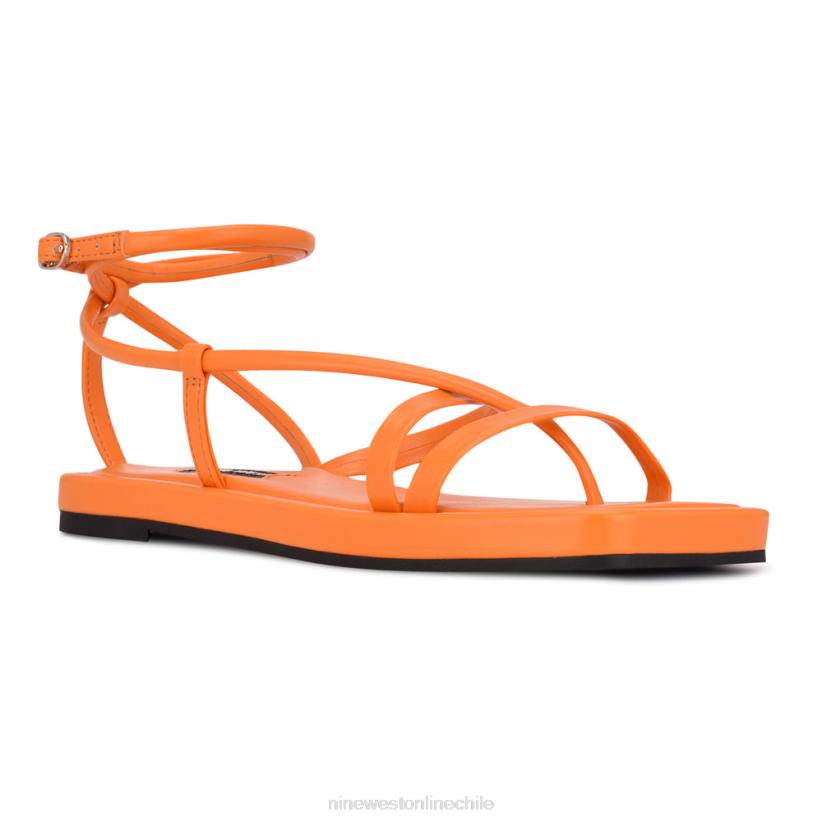 Nine West sandalias planas con tiras waren 2Z2T120 naranja vivo Nine West sandals