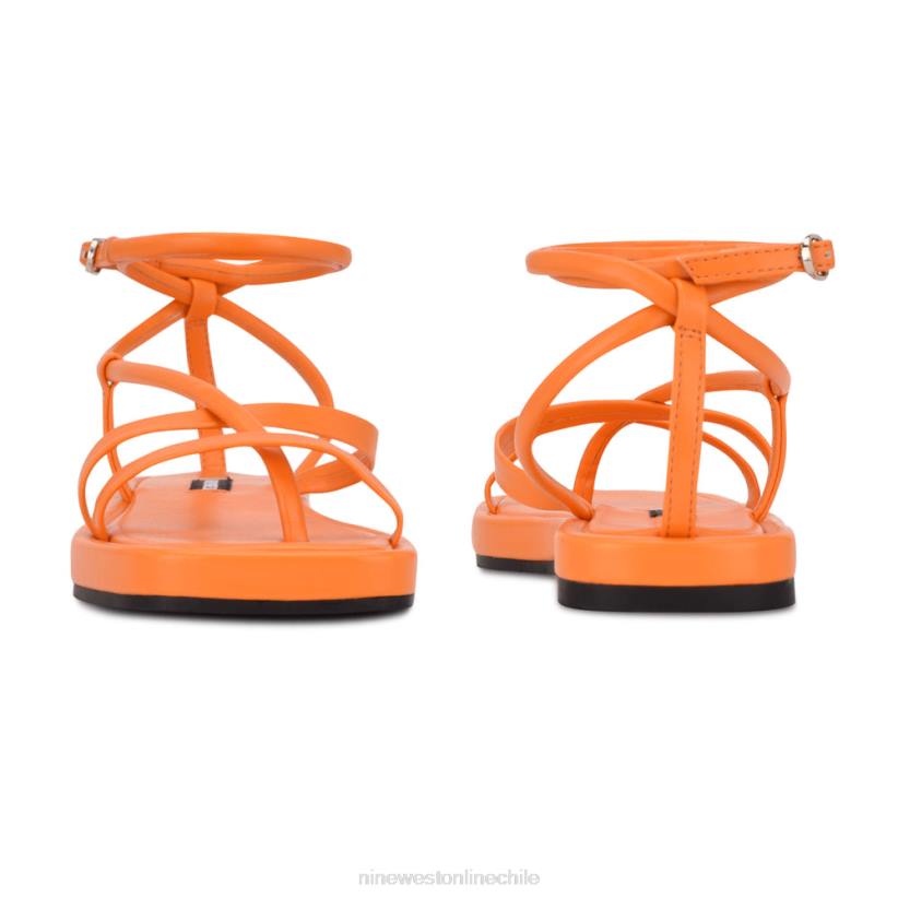 Nine West sandalias planas con tiras waren 2Z2T120 naranja vivo Nine West sandals