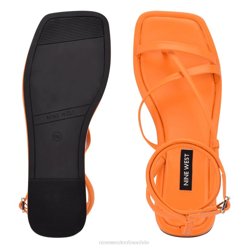 Nine West sandalias planas con tiras waren 2Z2T120 naranja vivo Nine West sandals