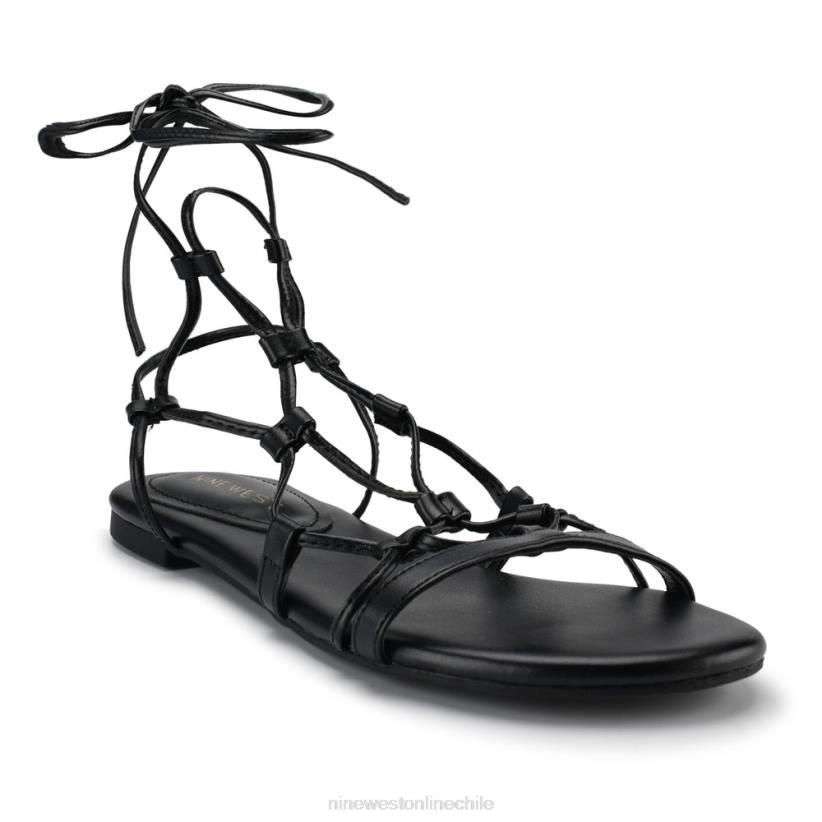 Nine West sandalias planas cruzadas con botones 2Z2T66 negro Nine West sandals
