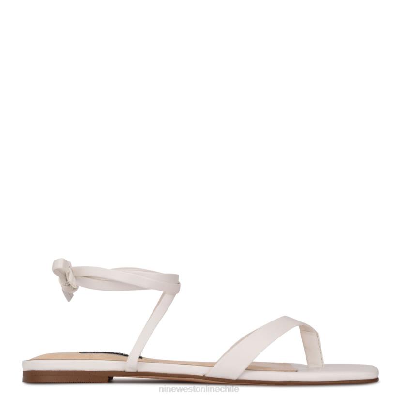 Nine West sandalias planas cruzadas en el tobillo 2Z2T123 blanco Nine West chile outlet