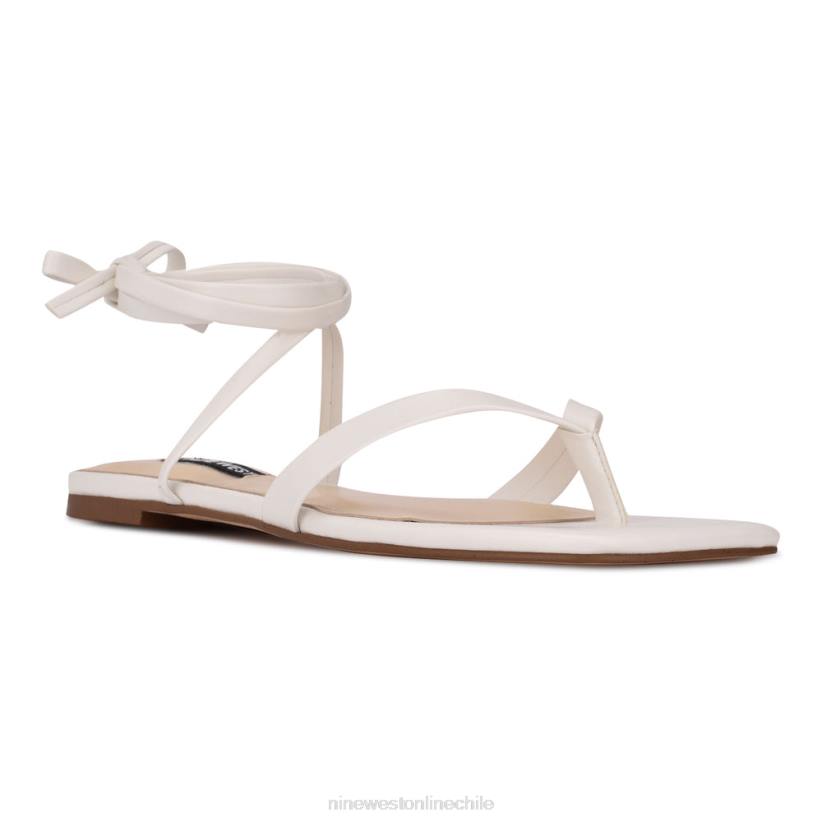 Nine West sandalias planas cruzadas en el tobillo 2Z2T123 blanco Nine West chile outlet