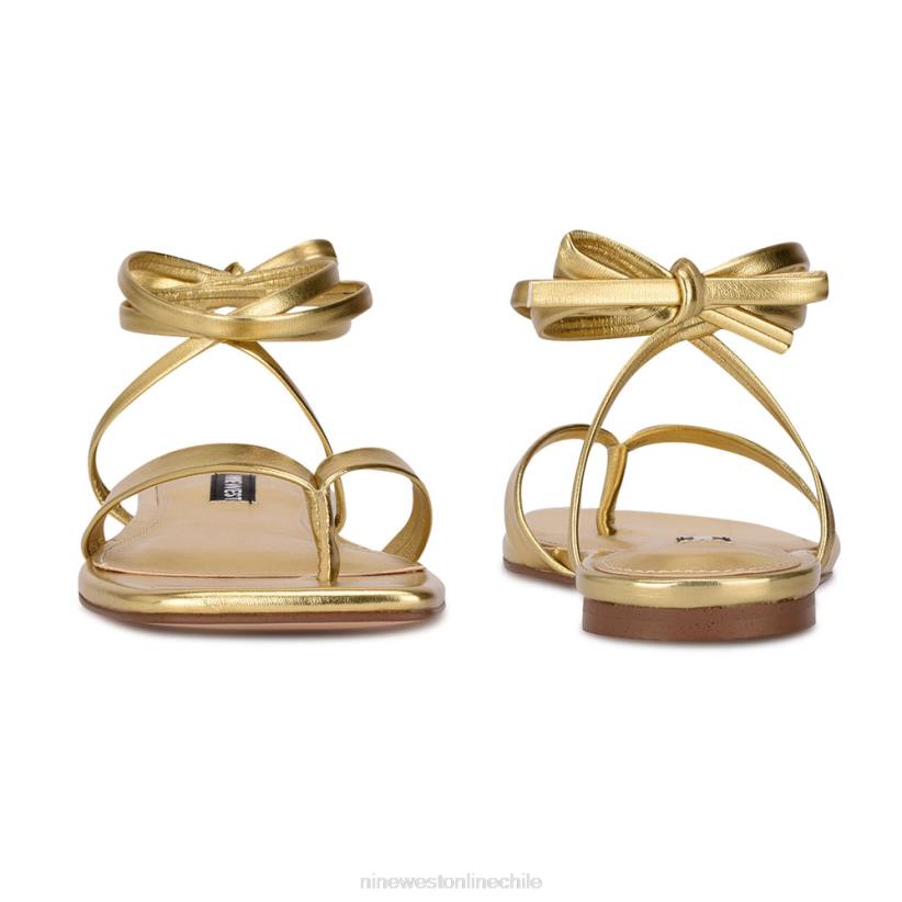 Nine West sandalias planas cruzadas en el tobillo 2Z2T125 oro Nine West shoes