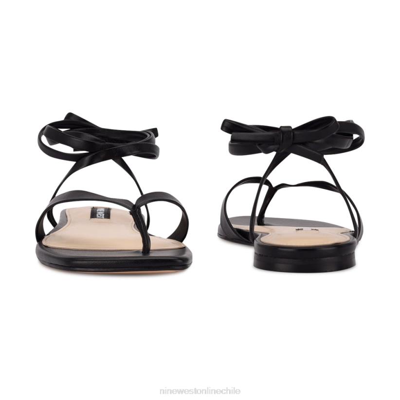 Nine West sandalias planas cruzadas en el tobillo 2Z2T126 negro Nine West sandals