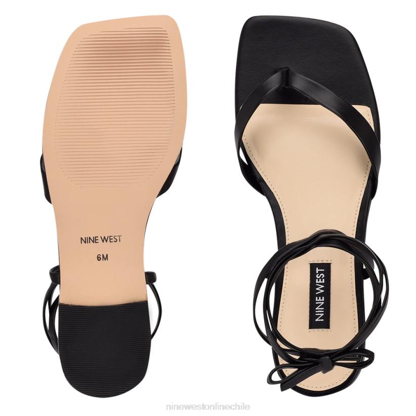 Nine West sandalias planas cruzadas en el tobillo 2Z2T126 negro Nine West sandals