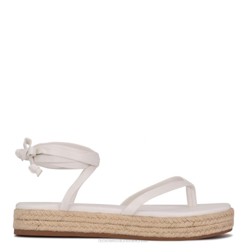 Nine West sandalias planas cruzadas en el tobillo 2Z2T96 blanco Nine West sandals