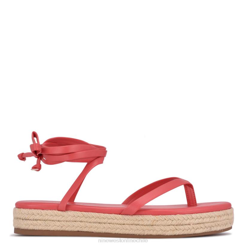 Nine West sandalias planas cruzadas en el tobillo 2Z2T99 coral Nine West chile outlet