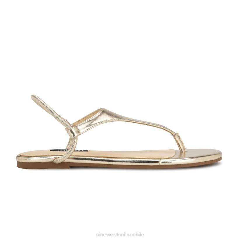 Nine West sandalias planas elásticas braydin 2Z2T41 platino oro Nine West shoes