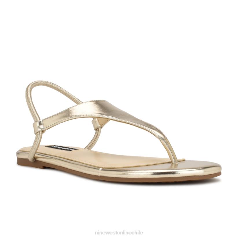 Nine West sandalias planas elásticas braydin 2Z2T41 platino oro Nine West shoes