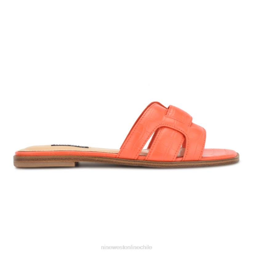 Nine West sandalias planas germani 2Z2T29 cocodrilo naranja Nine West shoes