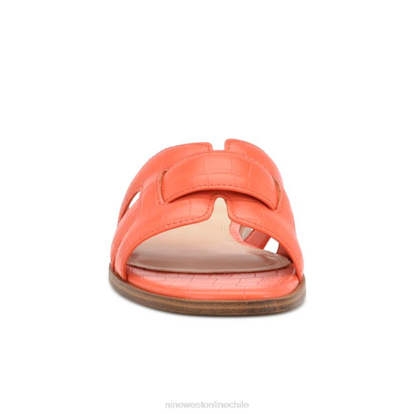 Nine West sandalias planas germani 2Z2T29 cocodrilo naranja Nine West shoes