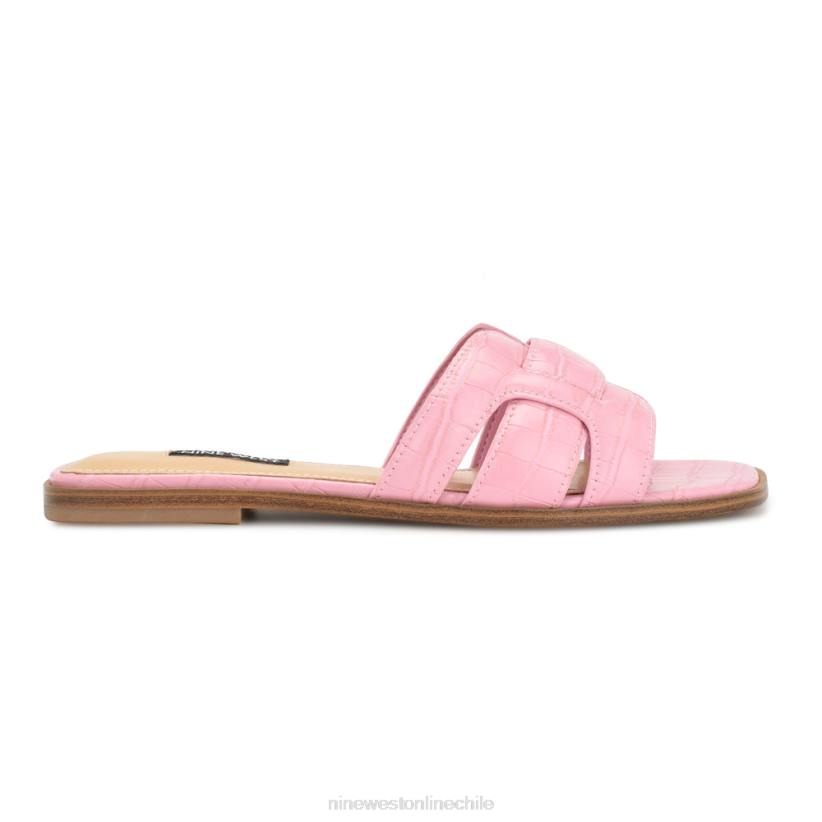 Nine West sandalias planas germani 2Z2T30 cocodrilo rosa medio Nine West sandals